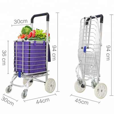 Shopping Trolley Cart  Aluminium alloy Folding Shopping Cart With Shopping Bag