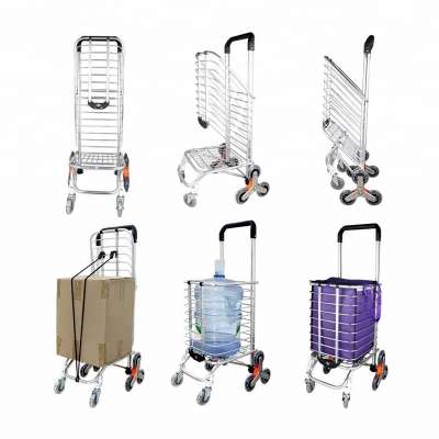 Supermarket Vegetable Folding Shopping Cart Trolley with bag